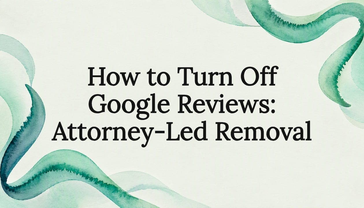 How to Turn Off Google Reviews: Attorney-Led Removal